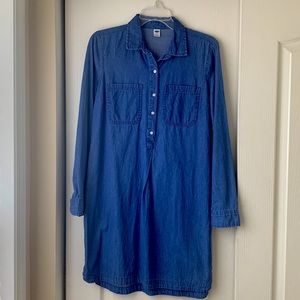 Old Navy Long Sleeve Button Up Denim Shirt Dress